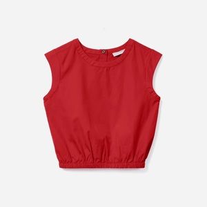 Everlane Cropped Blouson Top - Red NWT